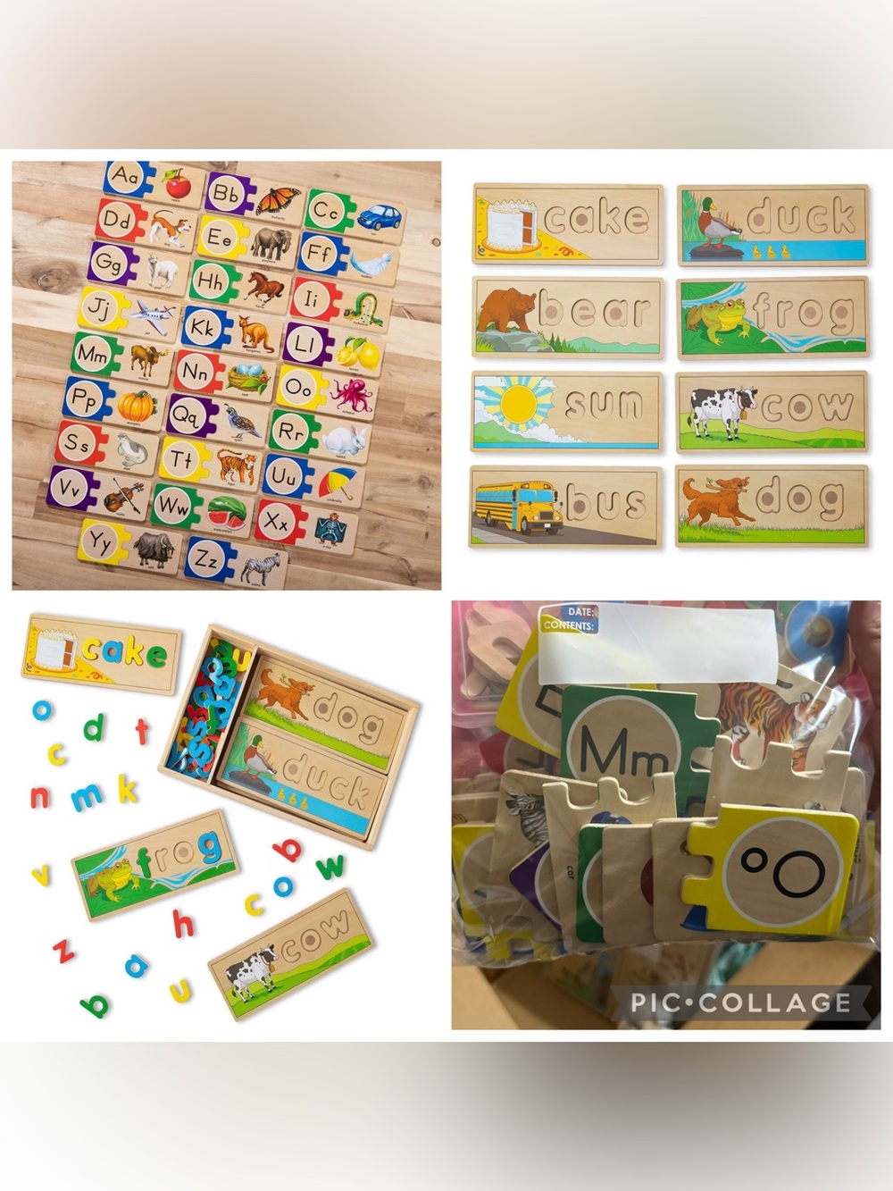Bundle Melissa & Doug Wooden Alphabet puzzle and see and spell puzzle toy